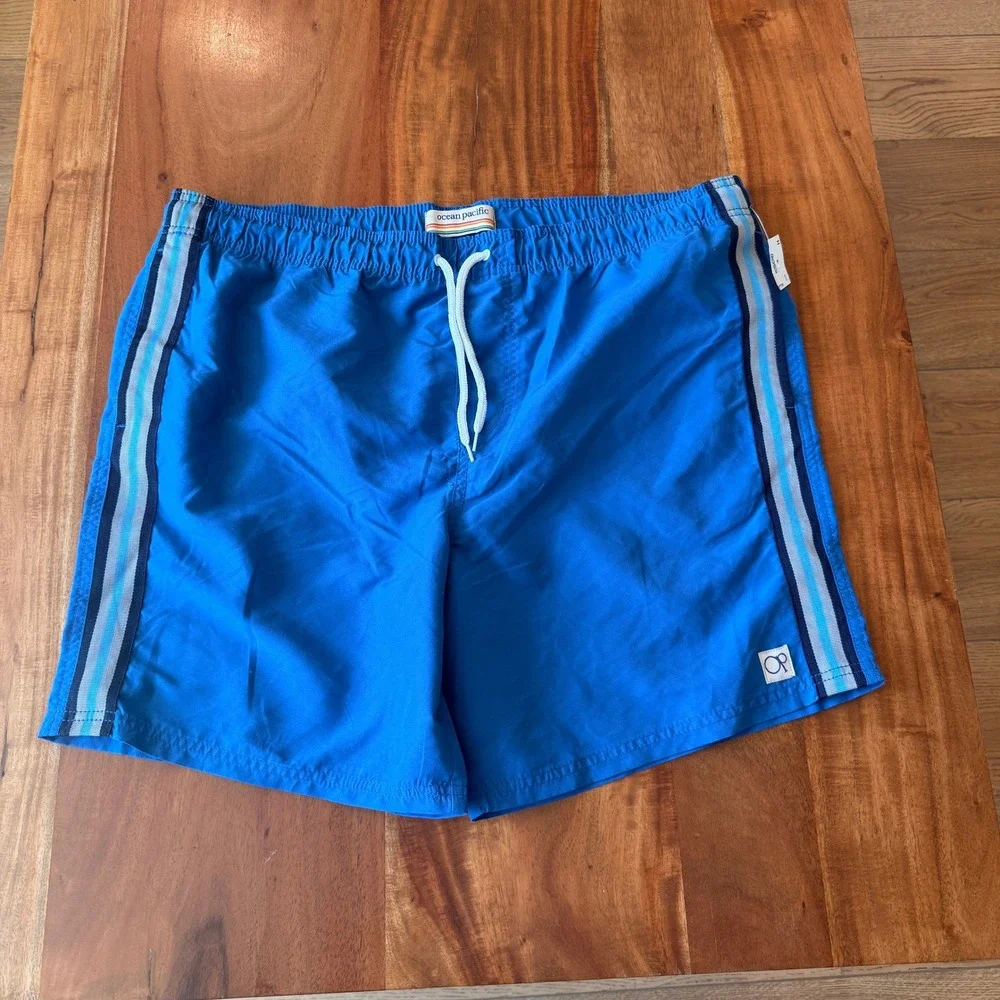 OP Ocean Pacific Men's Blue Swimming Trunks Size XL NWT‎